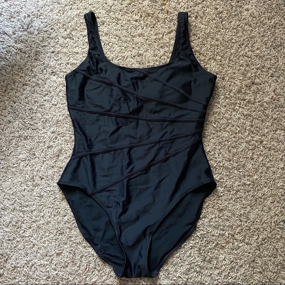 Cherokee Black One Piece Curvy Bathing Suit
